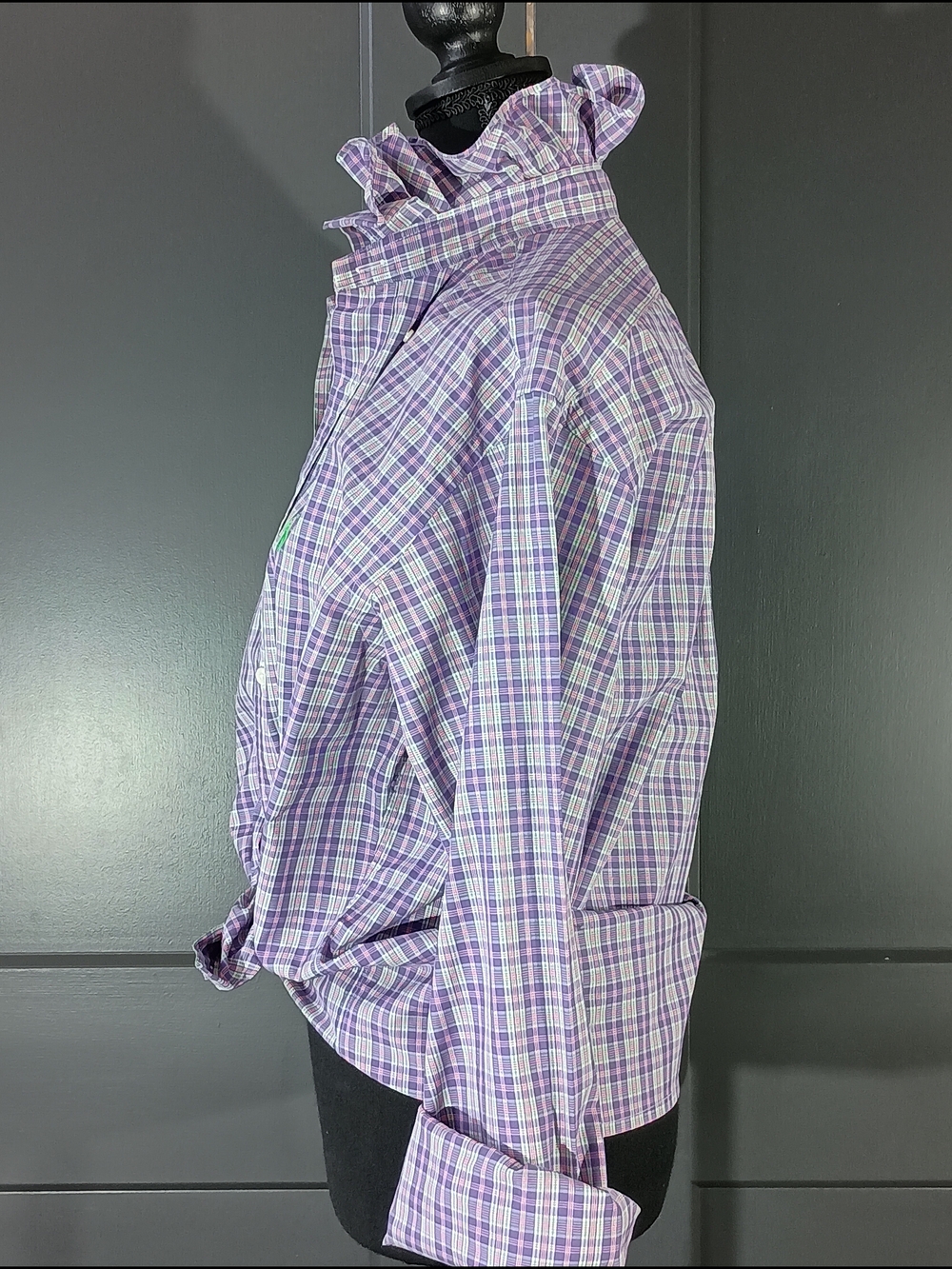 Upcycled Women's Ralph Lauren Ruffled Collar Shirt - Picture 4 of 10